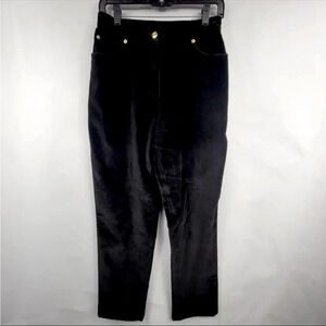 ST. JOHN Sport By Marie Gray Women's Black Velvet Cotton Blend Pants Size 4